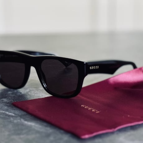 新品 gucci 2024ss square black sunglass