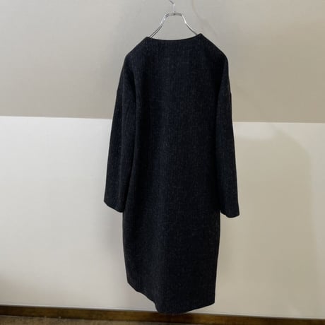 新品 made in Italy over size alpaca wool no collar coat 44