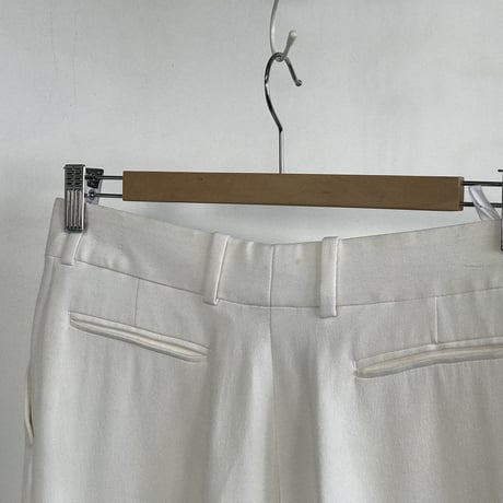 celine silk trousers white