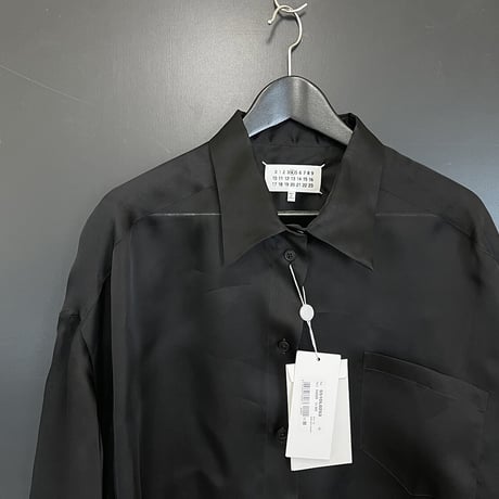 新品 maison margiela over size silk long shirt