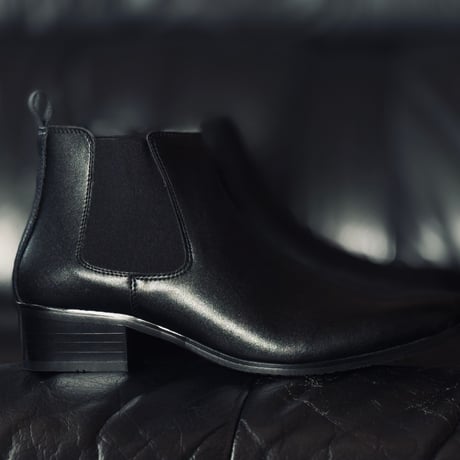 【factory sample】side gore leather heeel boots 26.5-27