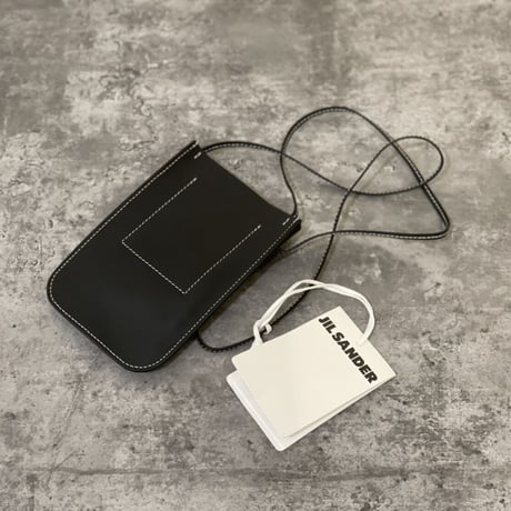 新品 jilsander leather shoulder pouch black