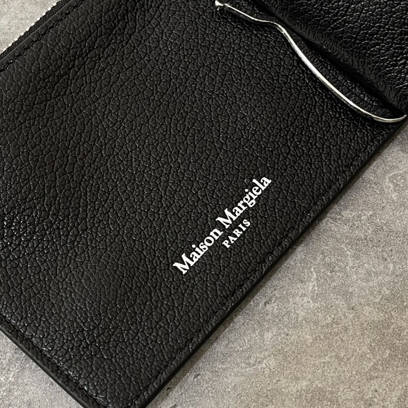 新品 maison margiela money clip leather wallet |