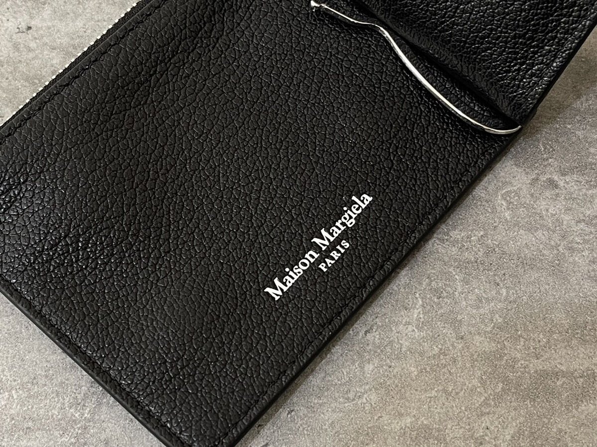 新品 maison margiela money clip leather wallet |