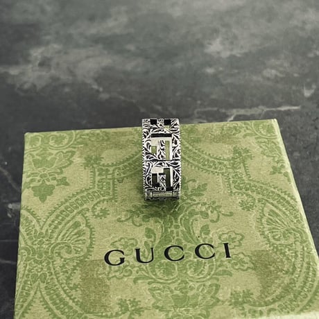 新品 gucci interlocking silver ring 21号