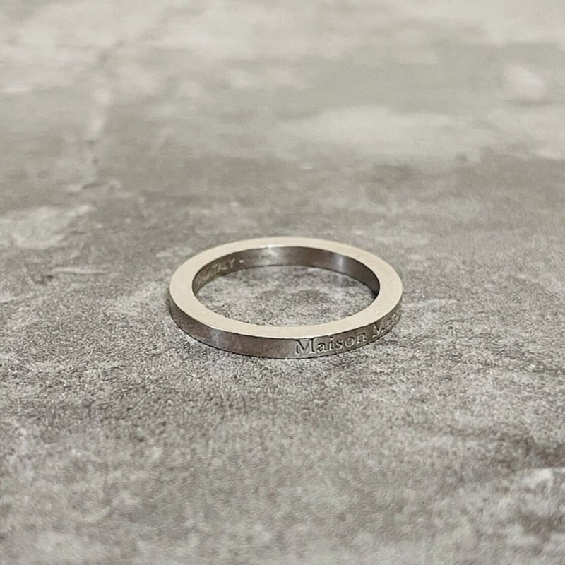 新品 maison margiela silver logo ring 19号 | requa