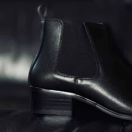 【factory sample】side gore leather heeel boots 26.5-27