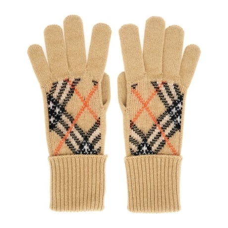 新品 burberry 2024aw logo intarsia cashmere glove