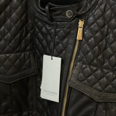 新品 trussardi 2021aw leather jacket