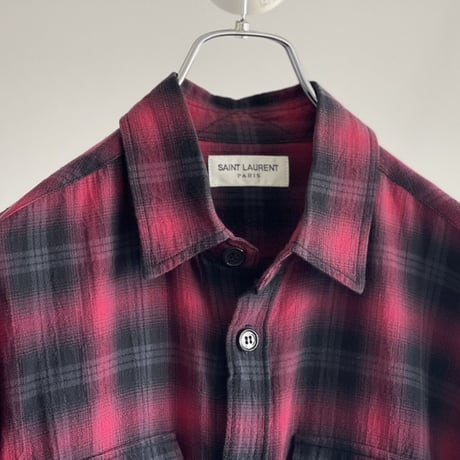 saintlaurent paris ombre check shirt