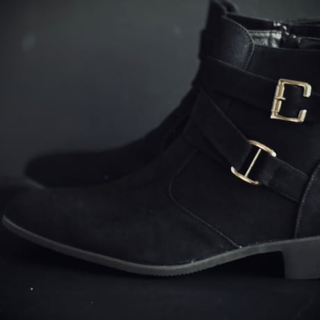 【price down】factory sample black suede heel boots 26.5-27