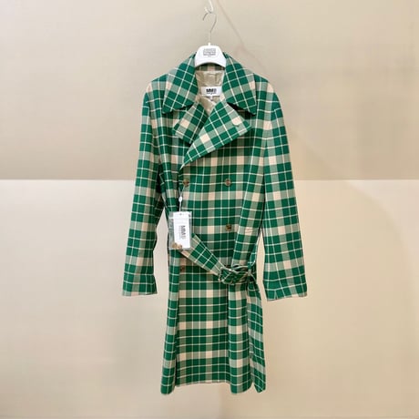 新品 mm6 maison margiela 2020 pre spring check trench coat 42