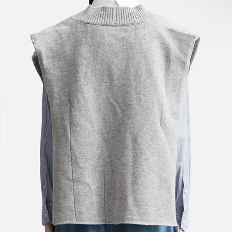 新品 maison margiela destroy knit vest gray