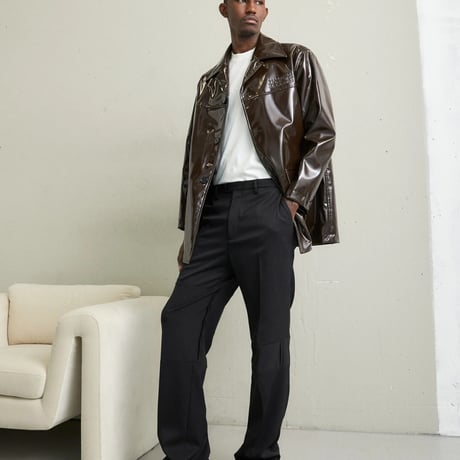 新品 mm6 2023aw fake leather calendar logo coat 40