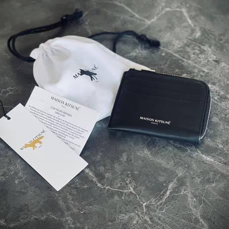 新品 maison kitsune 2023aw leather logo wallet
