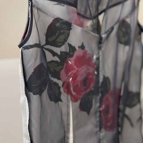 新品 maison margiela 2018ss "白タグ" silk organdy dress black 38