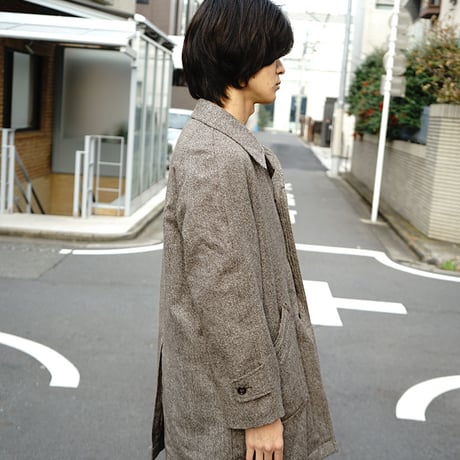 vintage boa tweed check coat