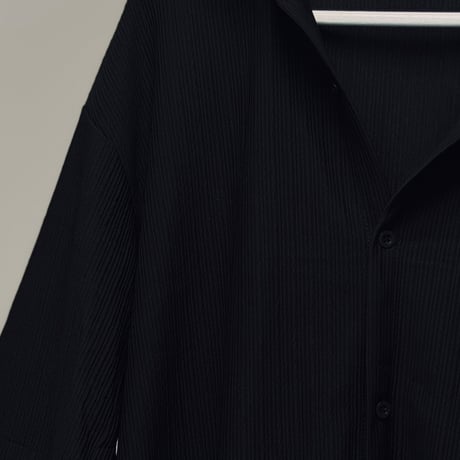 factory sample pleats oversize shirt black