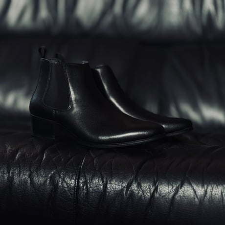 【factory sample】side gore leather heeel boots 26.5-27