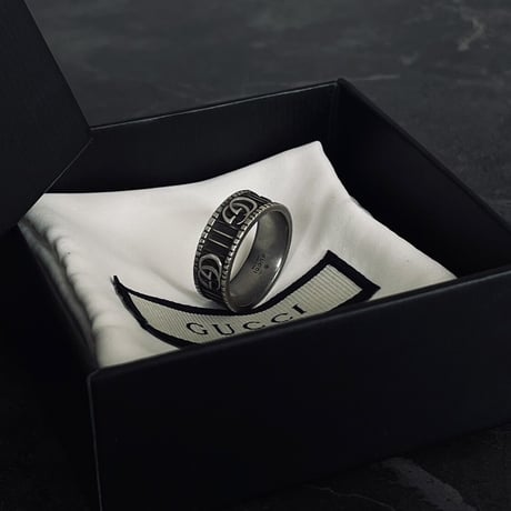 新品 gucci interlocking silver ring 14号