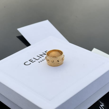 新品 2021aw celine triomphe gold ring