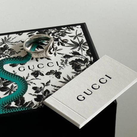 gucci interlocking G logo silver ring 18号