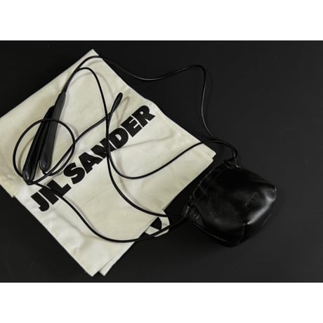 新品 jilsander drawstrings leather logo shoulder bag