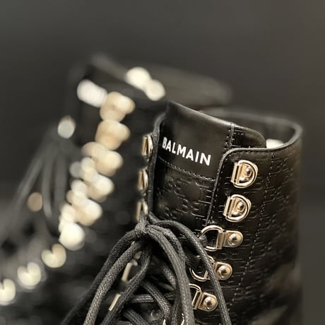 新品 balmain monogram leather boots 43