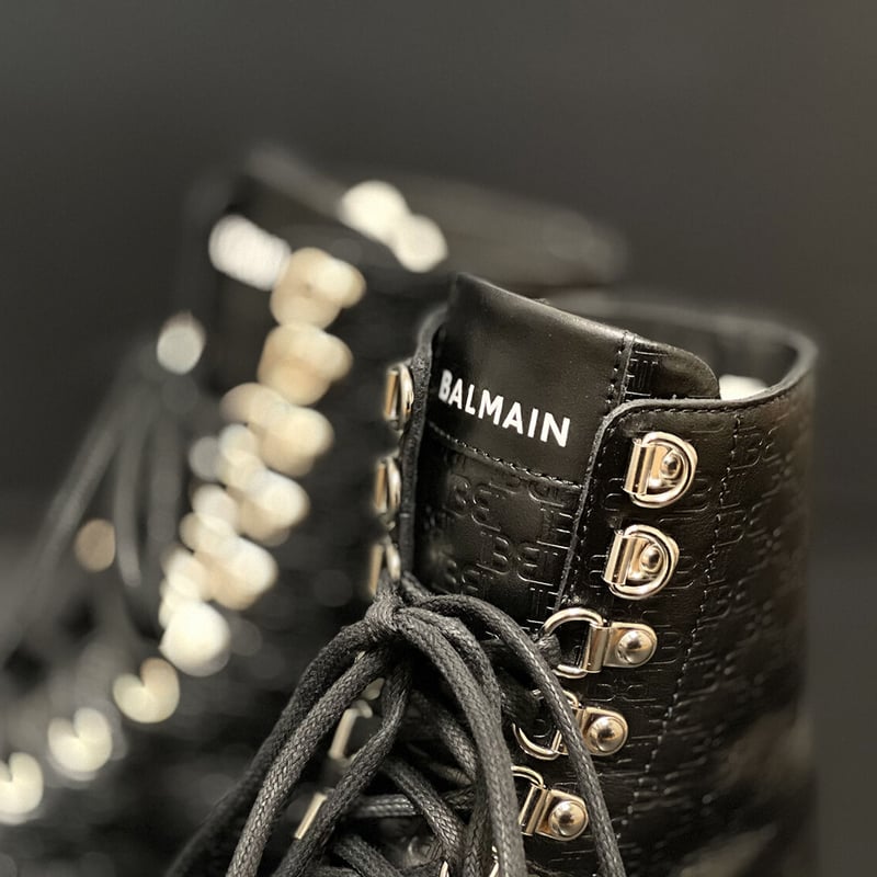 BALMAIN バルマン　ブーツ　サイズ41 BALMAIN HOMME 名作レースアップスウェードレザーブーツ41