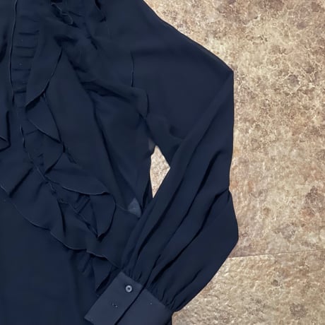 新品 high 2021ss frill shirt black 46