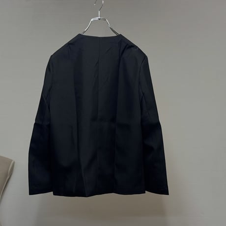 factory sample collarless jacket black