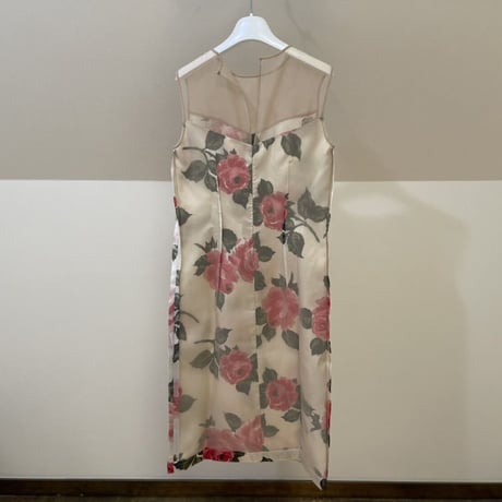 新品 maison margiela 2018ss "白タグ" silk organdy dress beige 36