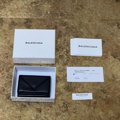 balenciaga leather wallet "papier"