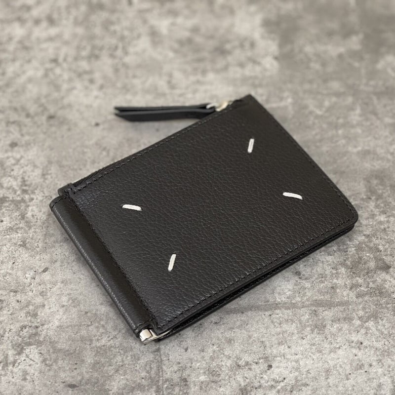新品 maison margiela money clip leather wallet |