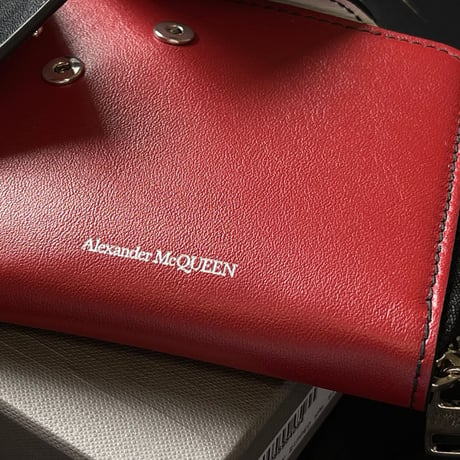 新品 alexander mcqueen 2021ss leather wallet