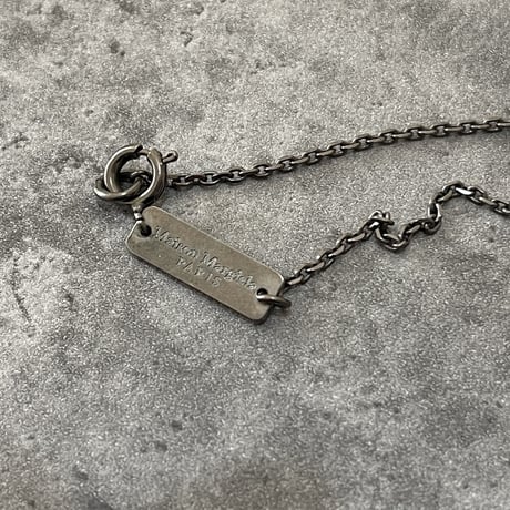新品 maison margiela 2022aw silver chain logo necklace