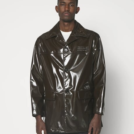 新品 mm6 2023aw fake leather calendar logo coat 40