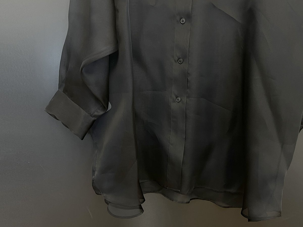 新品 maison margiela over size silk long shirt |