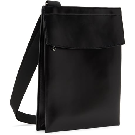 新品 our legacy leather shoulder bag black