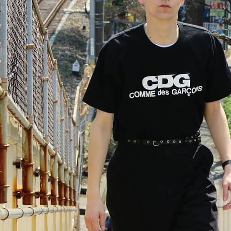 新品 ”CDG” comme des garcons logo tops black M