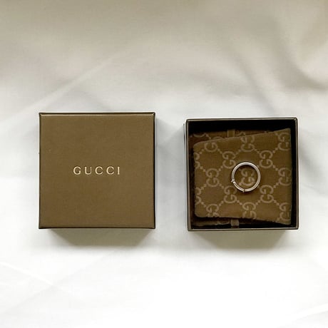未使用 gucci logo plate silver ring 17号
