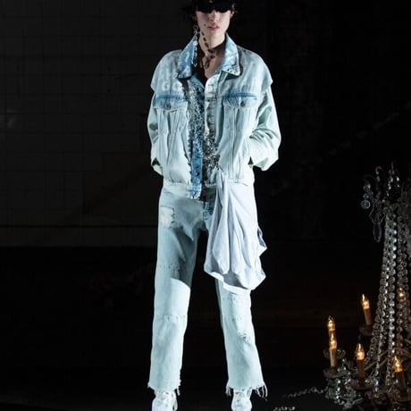新品 mm6 maison margiela 2019ss light oz wide denim