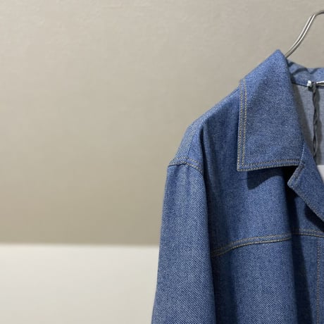 新品 agnona cashmere mix demin long coat 44