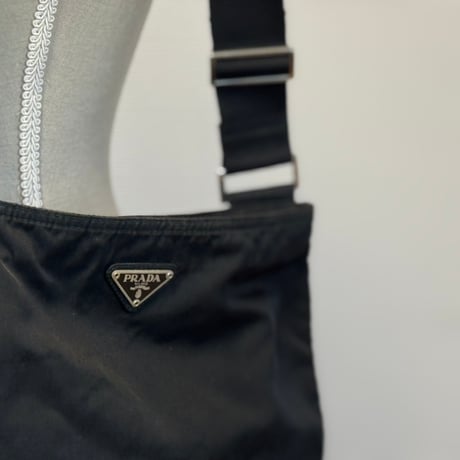 prada nylon logo shoulder bag black #2