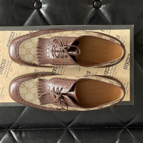 gucci monogram leather dress shoes UK7.5