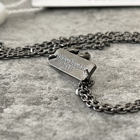 新品 maison margiela 2022aw silver chain logo necklace