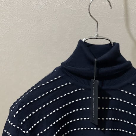 新品 alessandro dellacqua 2021aw cashmere wool design knit navy