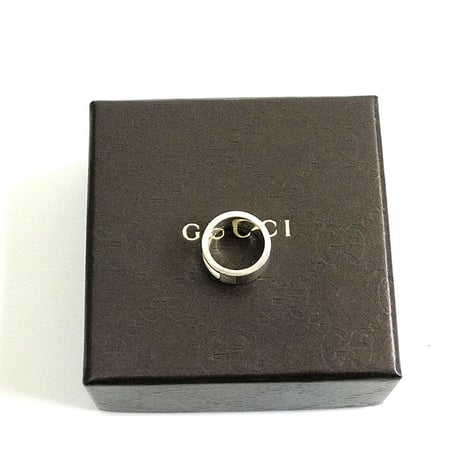 gucci  logo motifa silver ring 7号