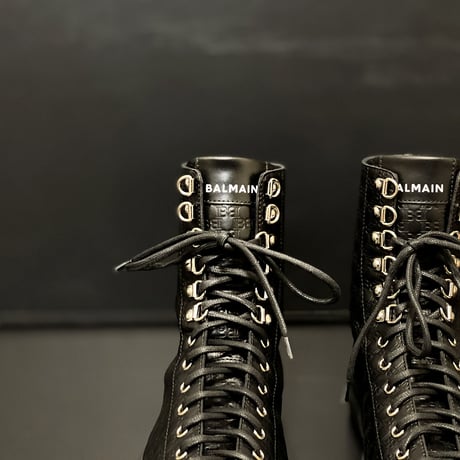 新品 balmain monogram leather boots 43