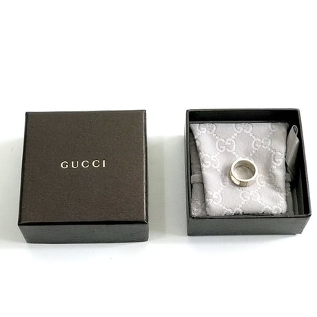 gucci  logo motifa silver ring 7号